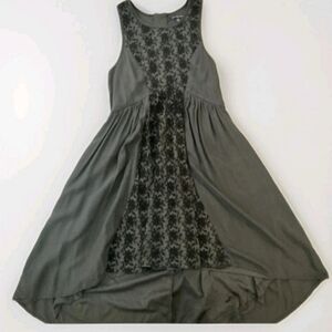 American Eagle Women’s Cotton Lace Gray Short Dress Sleeveless Back Zip Size 4